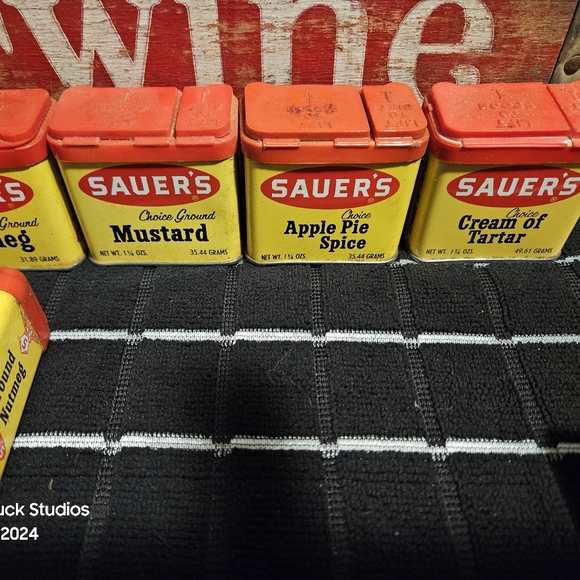 Sauers Sauer's Spices Metal Tins Vintage - Picture 9 of 17